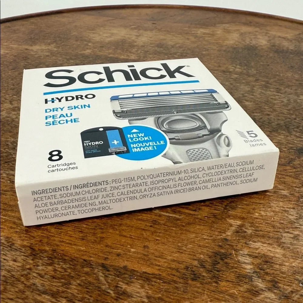 Schick Hydro Razor Blades 8 Cartridges Dry Skin 5 Blades Refills
